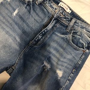 Distressed mom jeans